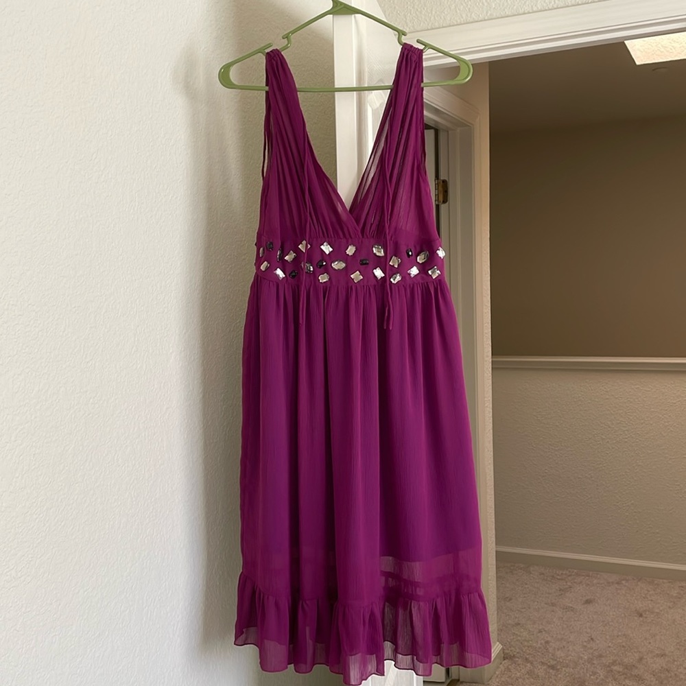 Purple dress (knee length)